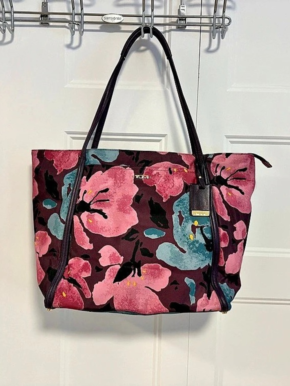 Tumi Floral Tote Bag in Pink & Blue
